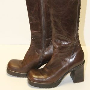 Steve Madden Lerke Brown Leather Knee Boot